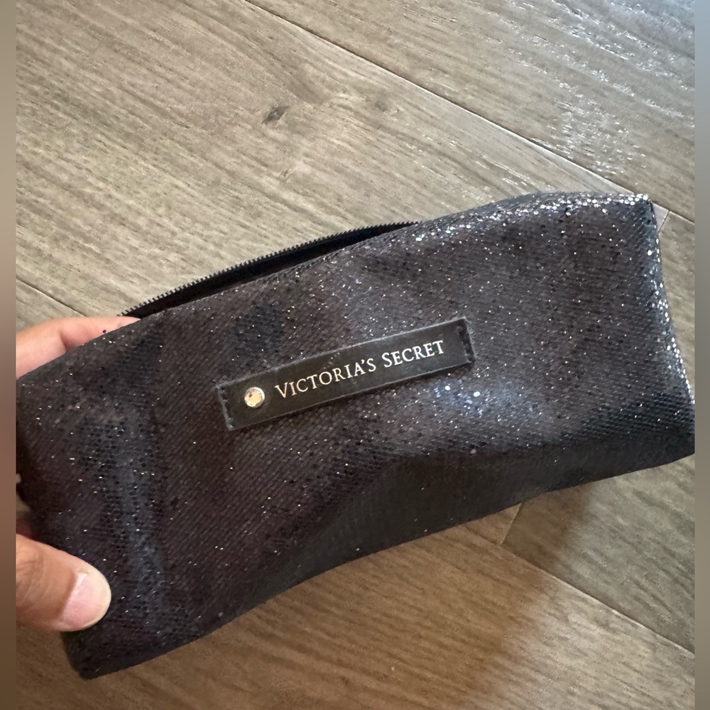 Victoria's Secret Shimmering Black Makeup Pouch